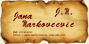 Jana Markovčević vizit kartica